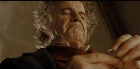 Bilbo Baggins considers keeping the one ring, saying 'After all, why shouldn't I keep it?'